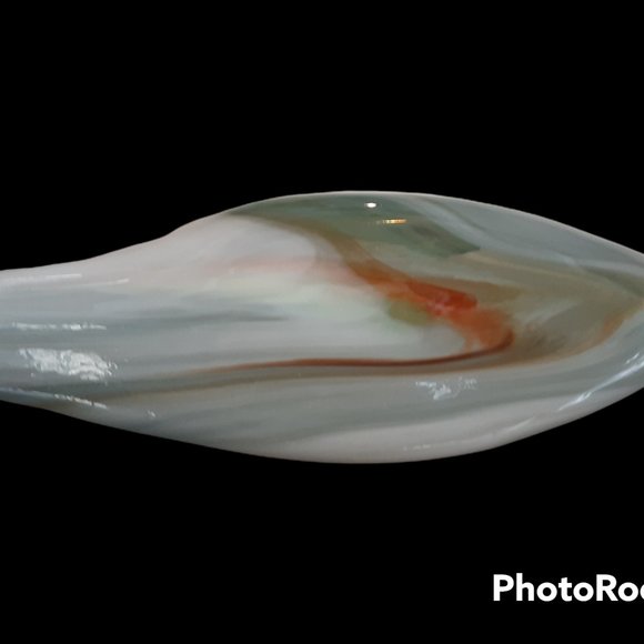 Elegant Glass Swan Bowl - White and Green - Picture 3 of 5